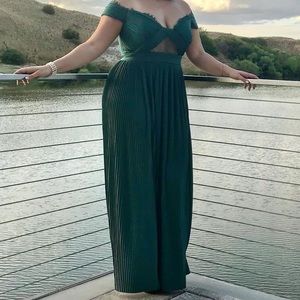 ASOS Green Off-Shoulder Maxi Dress